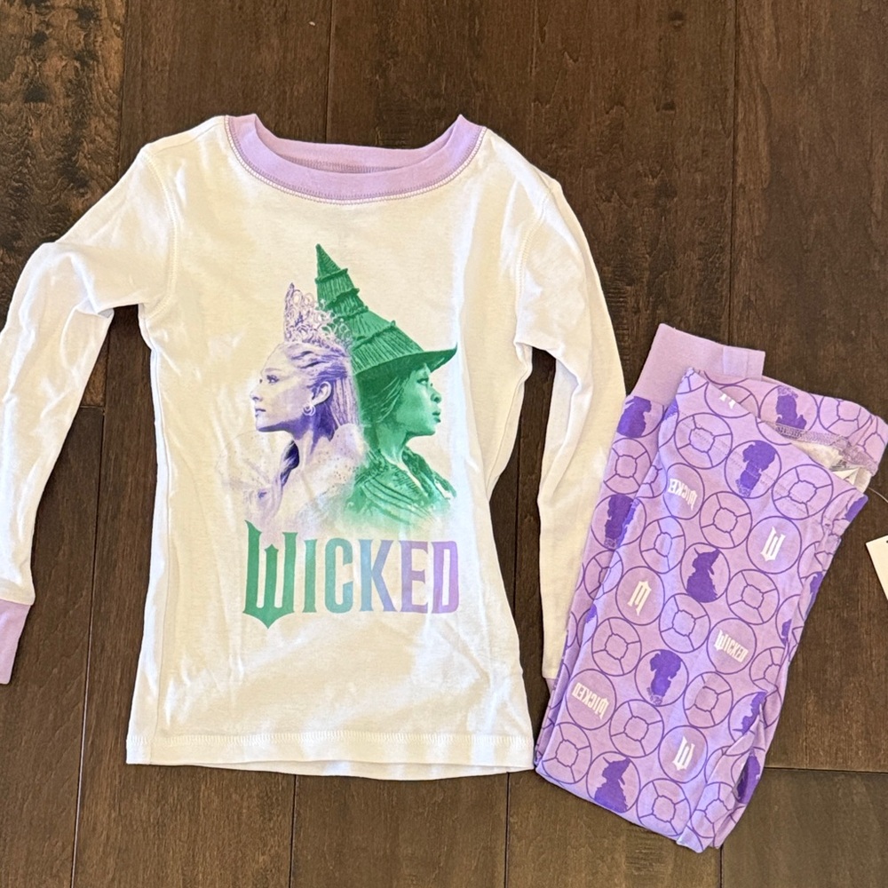 NWT Old Navy Girls' Wicked Two-Piece Pajama Set - White & Purple